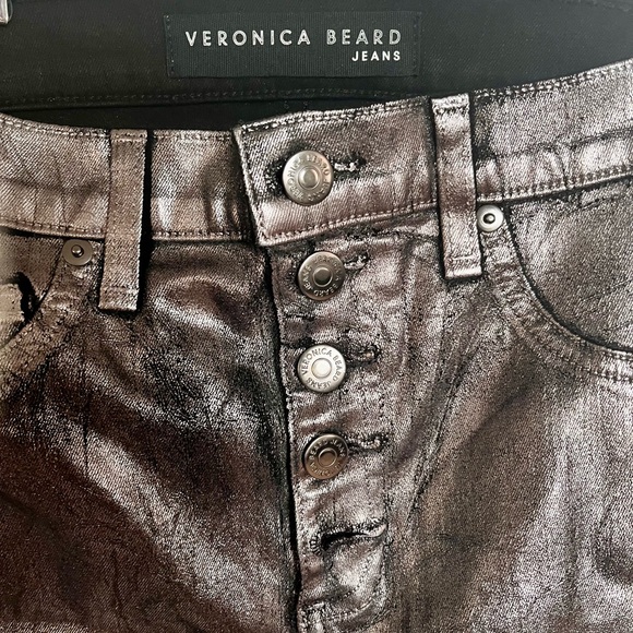 Veronica Beard Carolyn Baby Boot Metallic Jeans - Picture 5 of 8
